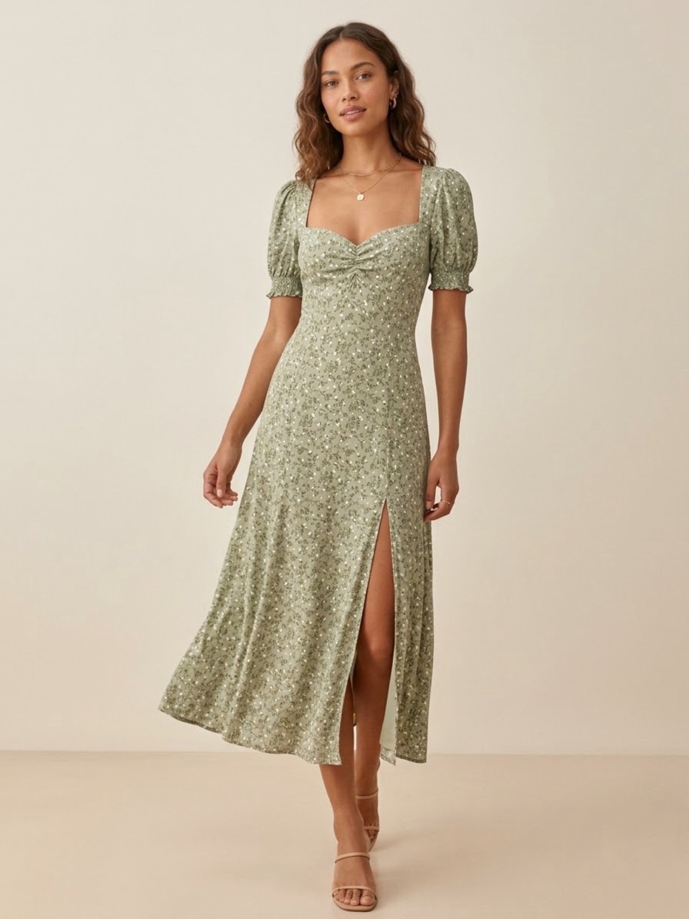 Reformation Lacey Dress in Juniper
